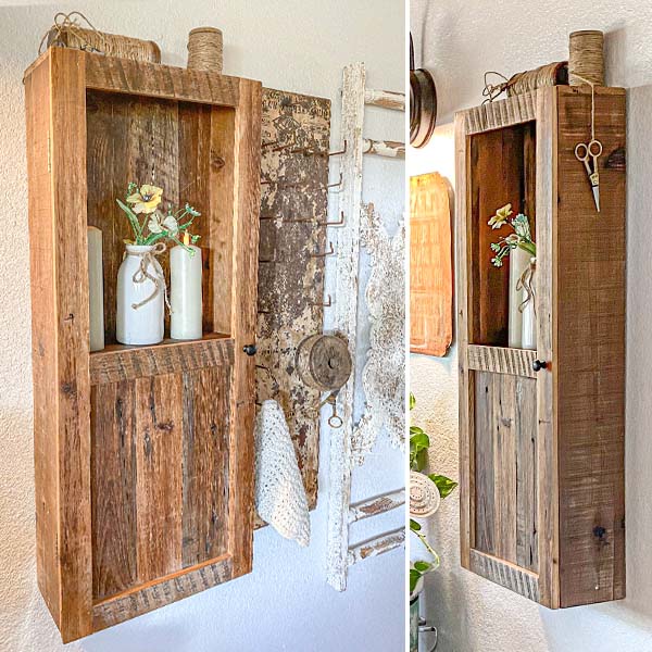 Wall Cabinet with Reclaimed Wood Frame General ABH