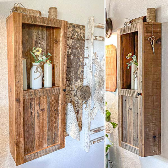 Wall Cabinet with Reclaimed Wood Frame General ABH