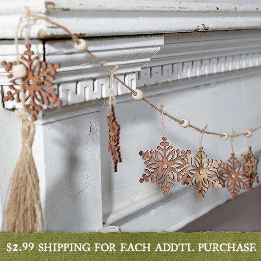 Wooden Snowflake Garland General PBK