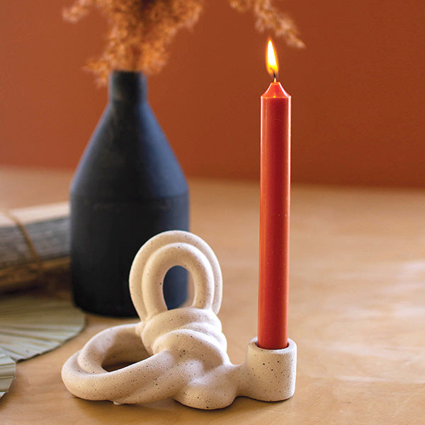 Ceramic Knot Taper Candle Holder General KAL