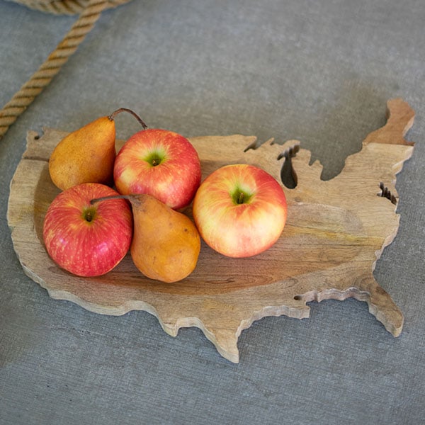 Carved Wooden USA Platter General KAL