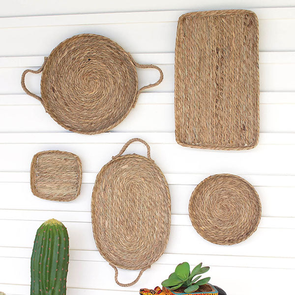 Woven Seagrass Tray Wall Decor, Set of 5 General KAL