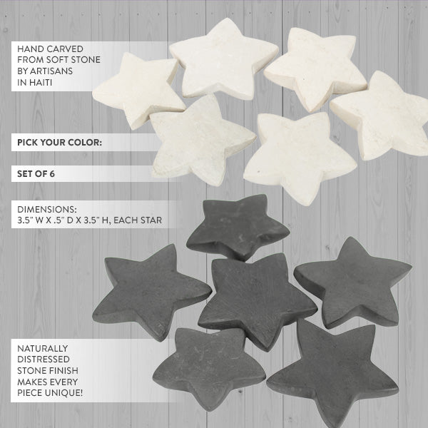 Load image into Gallery viewer, Set of Six Hand Carved Stone Stars, Pick Your Color Whats trending KAL
