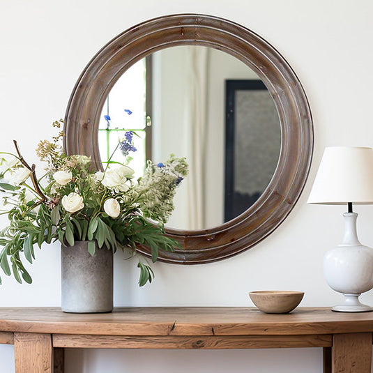 Wooden Framed Round Mirror General VIP