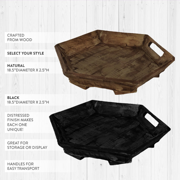 Load image into Gallery viewer, Wooden Hexagon Tray With Handles, Pick Your Color General MA
