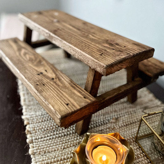 Reclaimed Wood Picnic Table Riser General MA