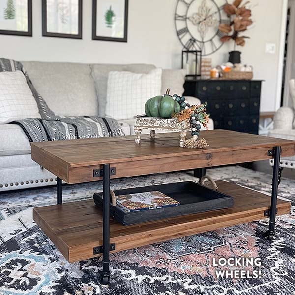 Rolling Coffee Table | Rustic Utilitarian General ABH