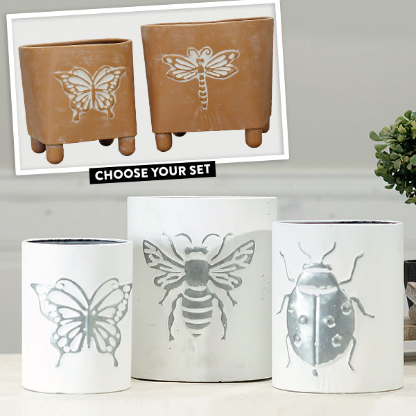 Antique Finish Insect Planters, Pick Your Style General VIP