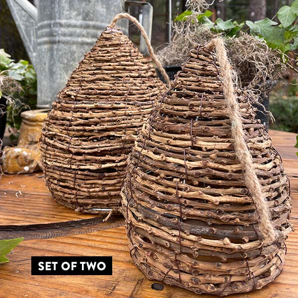 Grapevine Bee Skeps, Set of 2 General LV