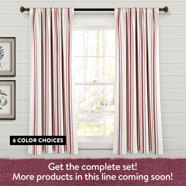 Eco-Friendly Farmhouse Striped Yarn Dyed Curtains, Pick Your Color and Size General THF