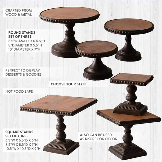 Beaded Dessert Stands, Set of 3 | Pick Your Style General CT