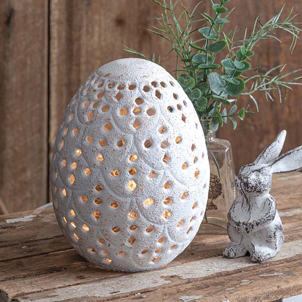 Oversized Metal Tabletop Egg Lantern General CT