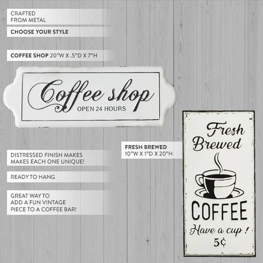 Vintage Inspired Coffee Sign, Pick Your Style Whats trending RH