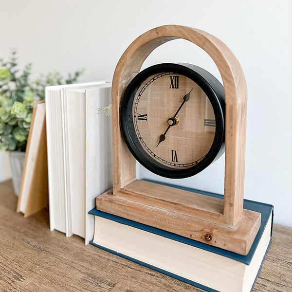 Eclectic Wooden Tabletop Clock Whats trending ABH