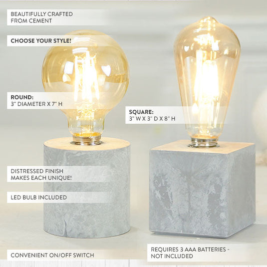 Cement Base Lamp, Pick Your Style General VIP