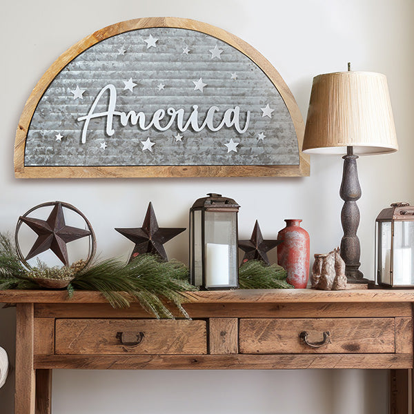 Galvanized Metal America Arch Decor General CT