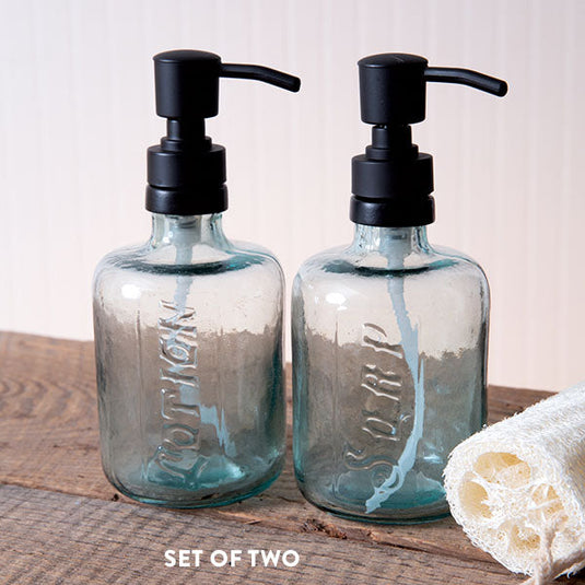 Recycled Green Glass Lotion and Soap Dispenser Set Whats trending CT