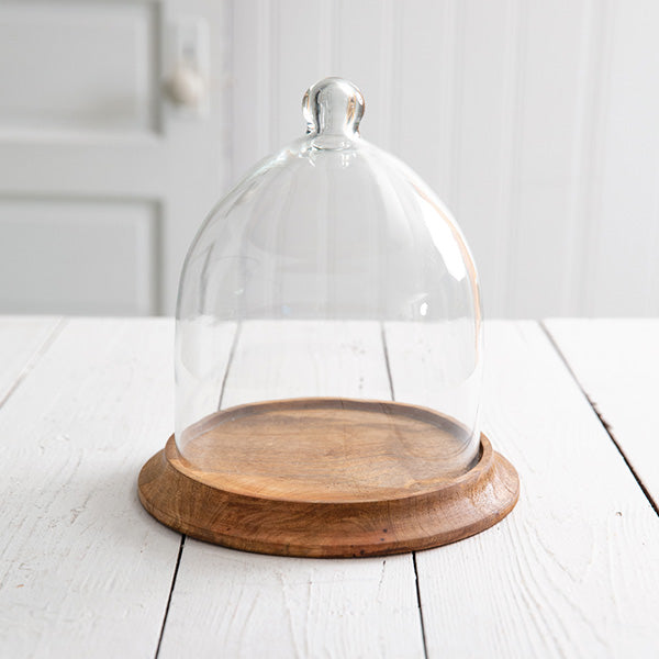 Load image into Gallery viewer, Oversized Glass Bell Shaped Cloche with Wood Base, Pick Your Size General CT
