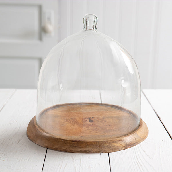 Load image into Gallery viewer, Oversized Glass Bell Shaped Cloche with Wood Base, Pick Your Size General CT
