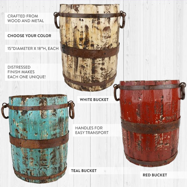 Load image into Gallery viewer, Handmade Spanish Pine Wood Bucket, Pick Your Color General MA
