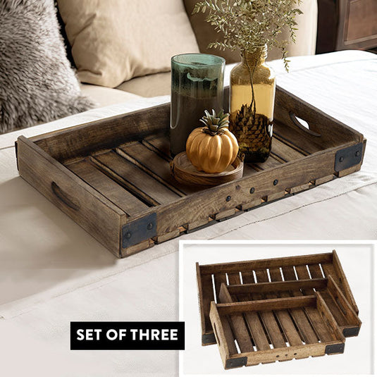 Rustic Countryside Serving Trays, Set of 3 General UMA