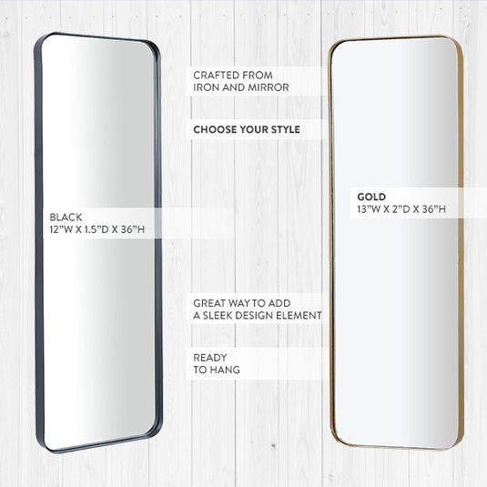 Elongated Modern Farmhouse Wall Mirror, Choose Your Color General UMA