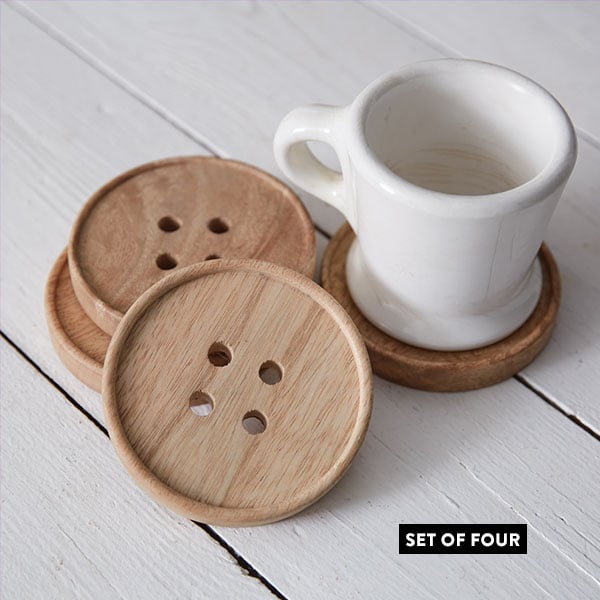 Button Coasters, Set of 4 Whats trending CT