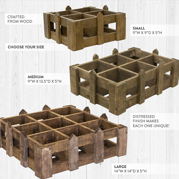 Load image into Gallery viewer, Wooden Fence Crate with Cubbies, Choose Your Size General CIMA
