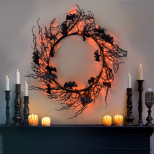 Light Up Bat Wreath General ABH