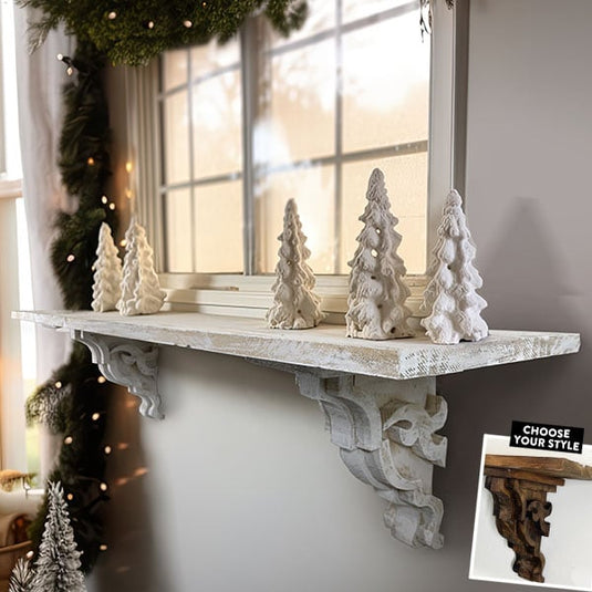 Long Distressed Corbel Mantel Shelf, Pick Your Color Whats trending MA