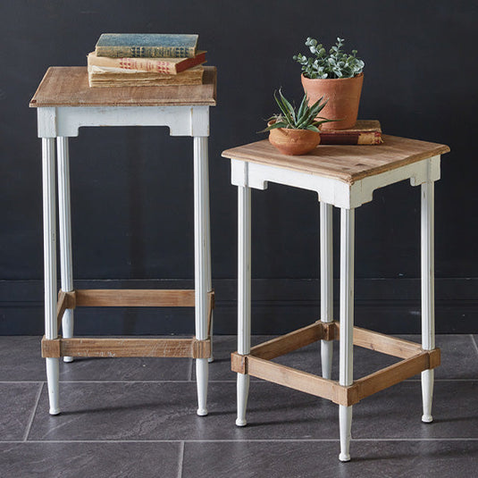 Cottage Wooden Side Tables, Set of Two Whats trending CT