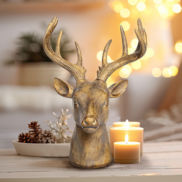 Antique Gold Deer Head General TP