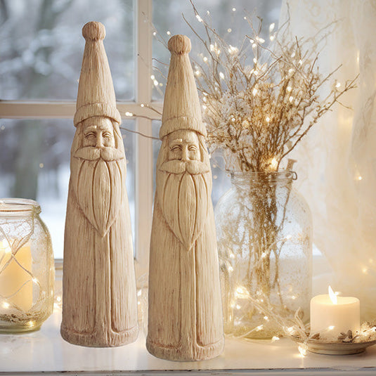 Vintage Carved Wood Inspired Santa Figurines Whats trending CT