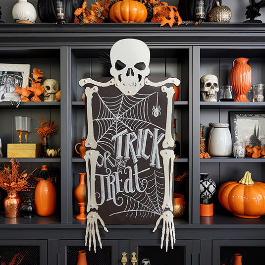 Spooky Skeleton Trick-or-Treat Sign Whats trending CT