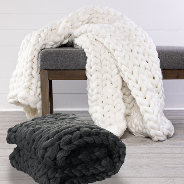 Chunky Knitted Throw, Pick Your Style General Decor Steals