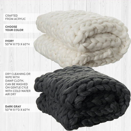 Chunky Knitted Throw, Pick Your Style General Decor Steals