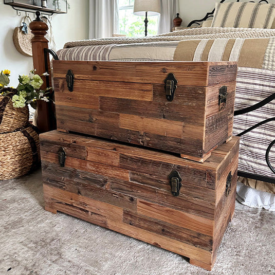 Rustic Reclaimed Wood Chests, Set of 2 Whats trending ABH