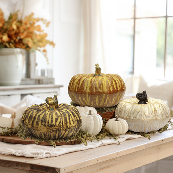 Load image into Gallery viewer, Distressed Clay Pumpkin, Choose Your Color Whats trending Decor Steals
