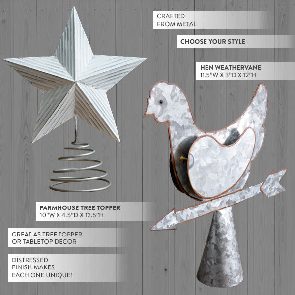 Load image into Gallery viewer, Farmhouse Tree Topper, Choose Your Style Whats trending CT
