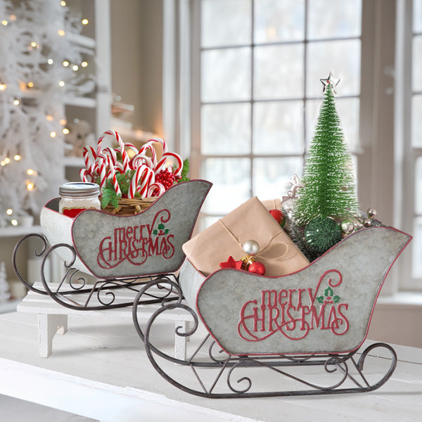 Embossed Metal Christmas Sleighs, Set of 2 Whats trending CT