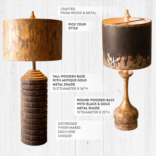 Vintage Inspired Wooden Table Lamp, Choose Your Style Whats trending KAL