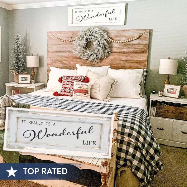 Wonderful Life Wooden Distressed Sign General VIP