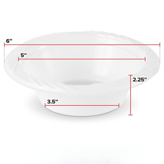 *WHOLESALE* 12 oz. Disposable and Lightweight White Dessert Bowls | 800 ct/case Bowls VeZee