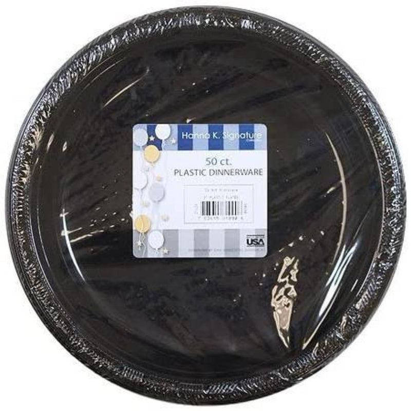 Load image into Gallery viewer, Hanna K. Signature Plastic Plates Black 7&quot; Disposable Plates Hanna K Signature
