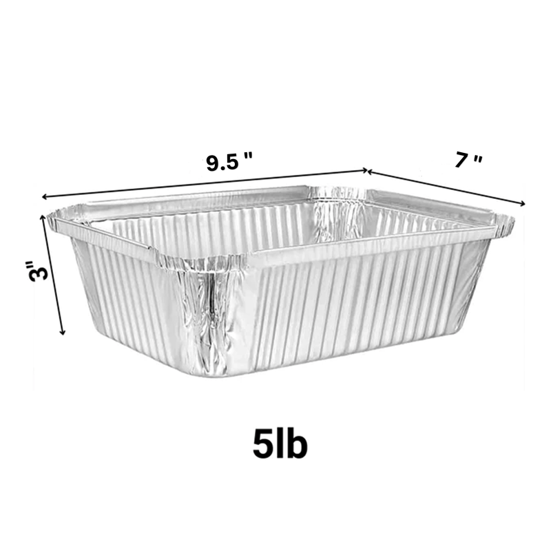 Load image into Gallery viewer, Disposable Aluminum 5Lb Oblong Pan 9.5” x 7” Disposable VeZee
