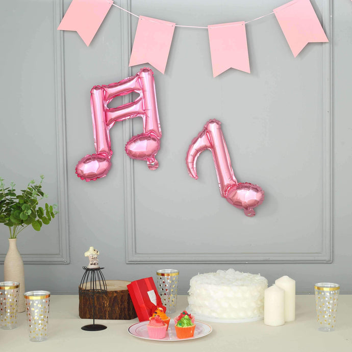 6 Pack Rose Gold Single and Double Music Note Mylar Foil Balloons Decorations PROstorez Default Title