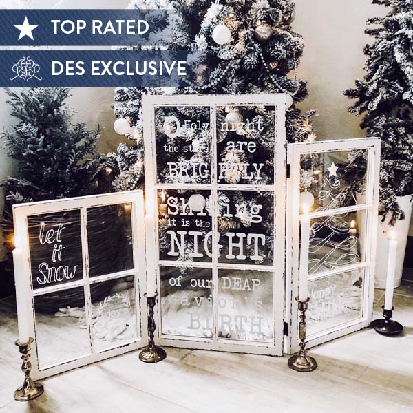 Hinged Window Pane Holiday Sign | DES Exclusive General ABH