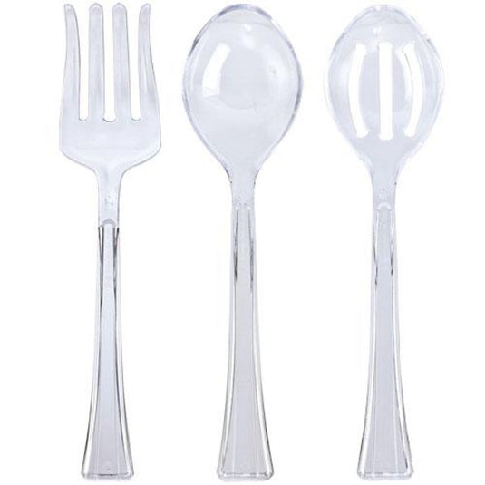 99¢ Clear Heavyweight Plastic Slotted Salad Serving Spoon 12" Serverware Lillian