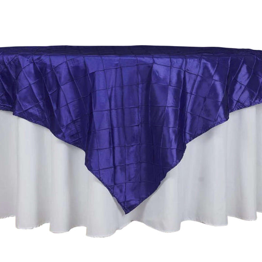 60"x60" Purple Pintuck Square Table Overlay - Clearance SALE Overlays HIER_2171