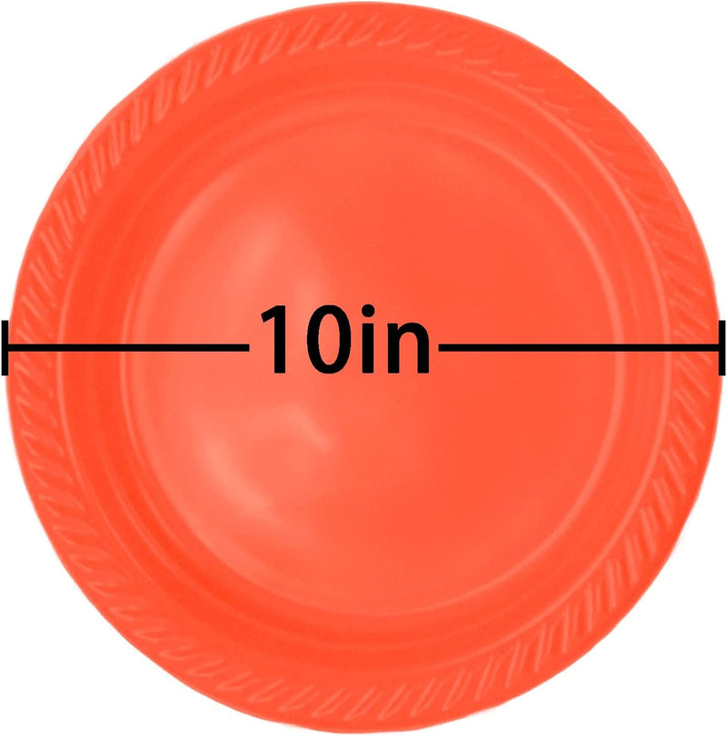 Load image into Gallery viewer, Ideal Dining 10&quot; Light Weight Disposable Red Plastic plates Good to use in Microwave Disposable Plates Ideal Dining
